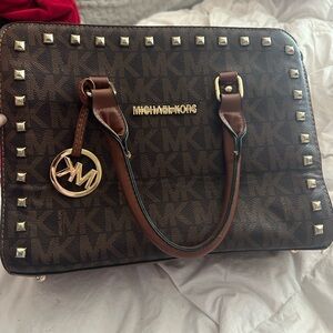 Michael Khors brown studded bag